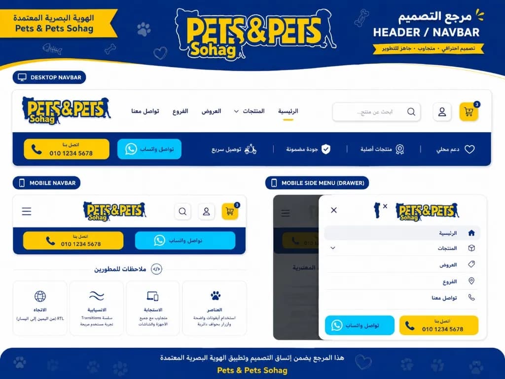 Pets & Pets Sohag design system reference